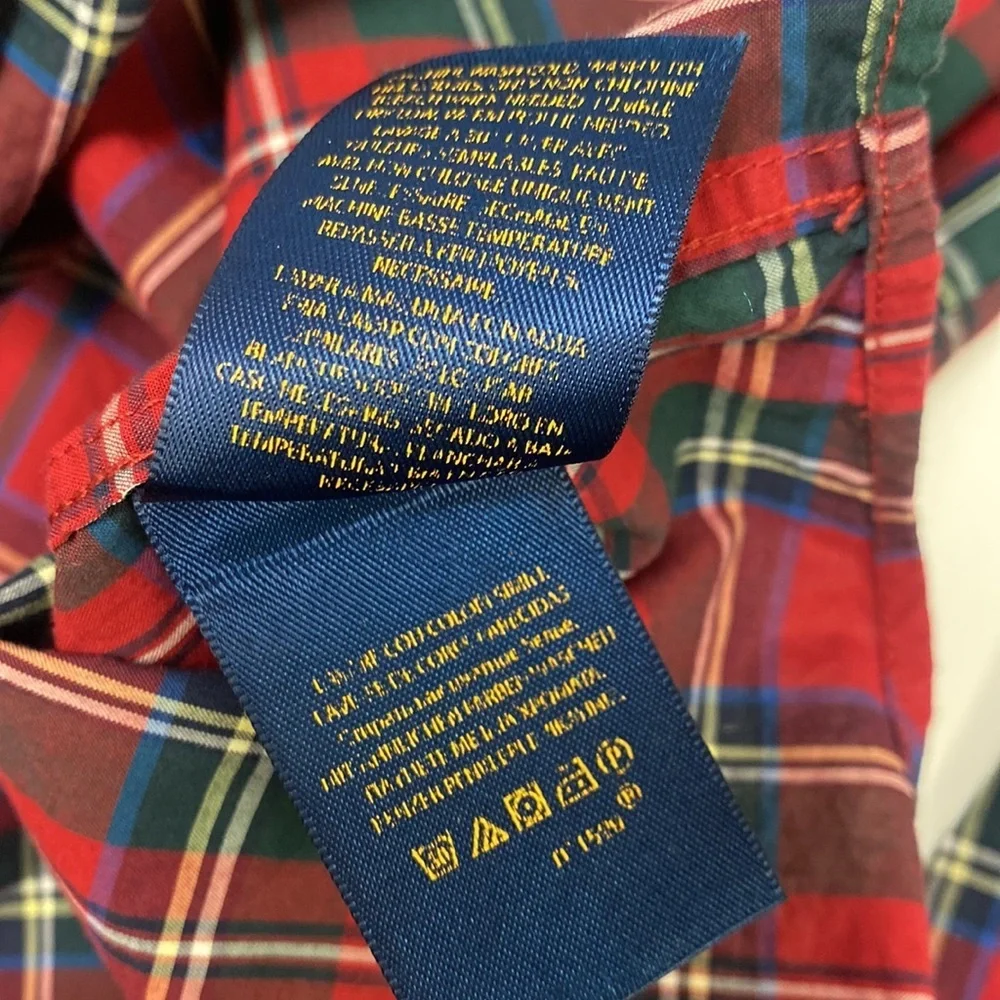 Polo Ralph Lauren Red Plaid Button Down Shirt XL (18-20) Boys Classic Pony Logo